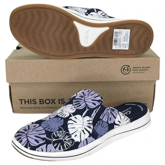 Clarks Breeze Shore Denim Style Womens Mules Size 5M - Picture 1 of 13